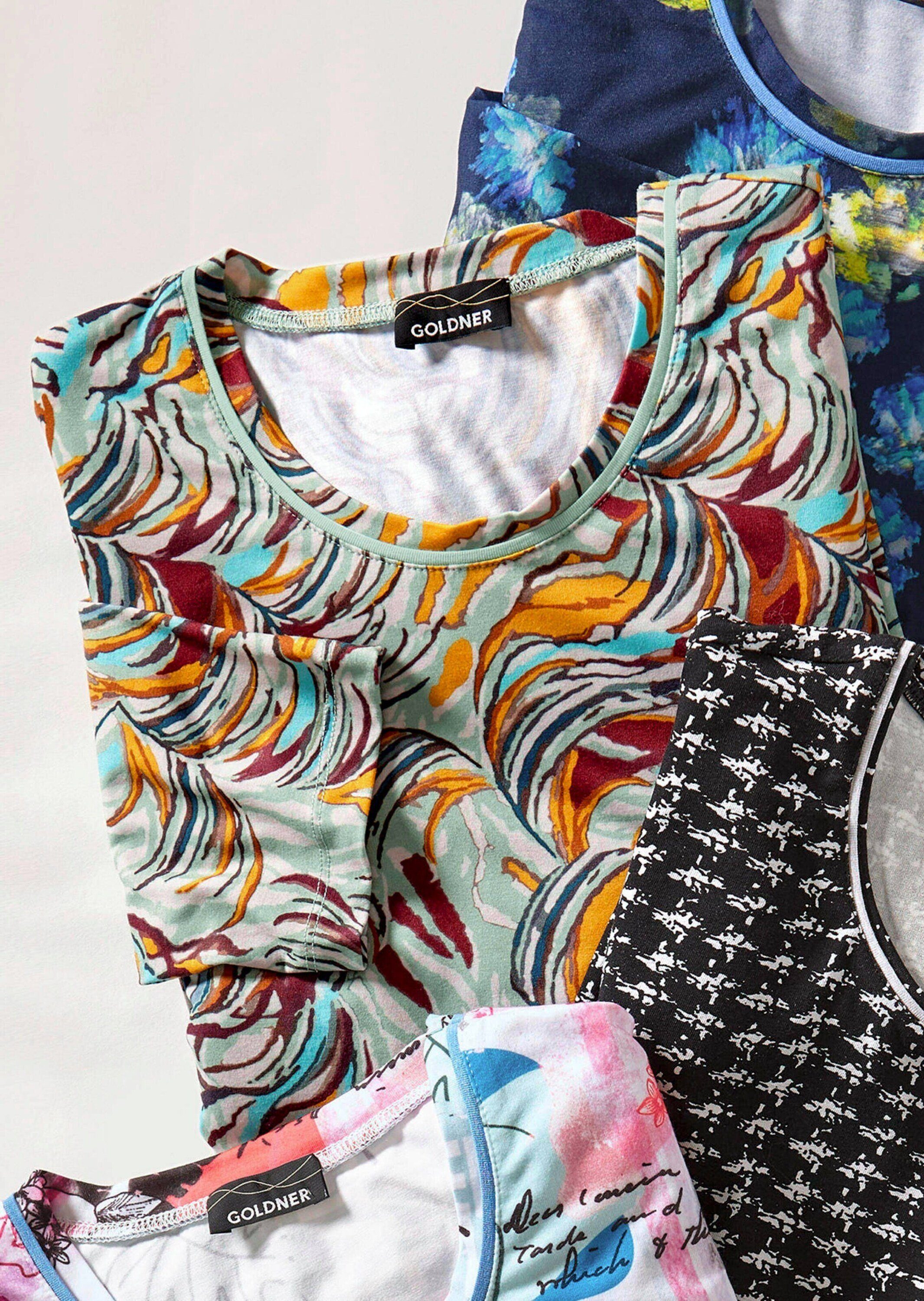 Print-Shirt Kurzgröße: Druckshirt in kraftvollen Farben