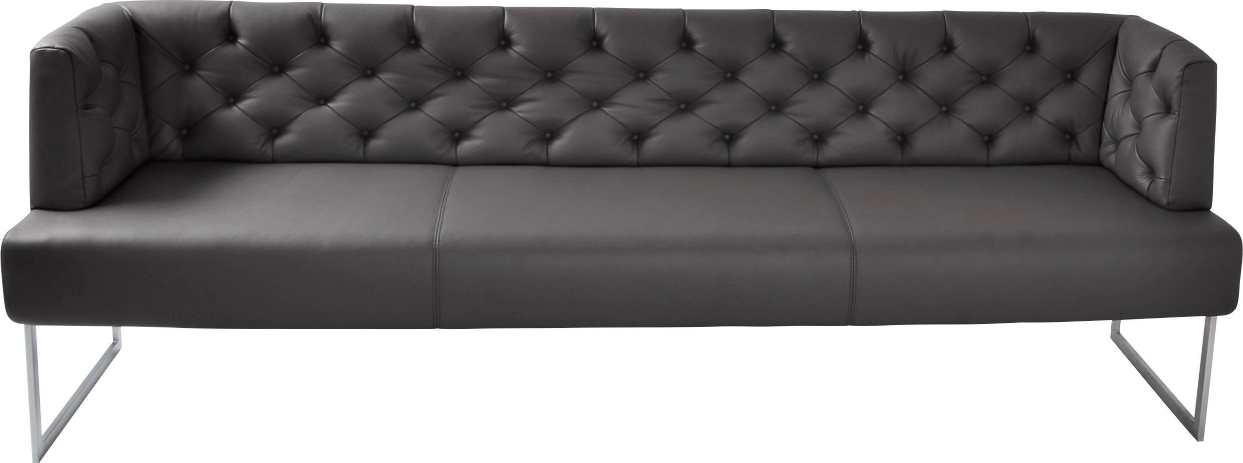 K+W Komfort & Wohnen Polsterbank Creso, im modernen Chesterfield-Look, Füße in Edelstahl-Optik