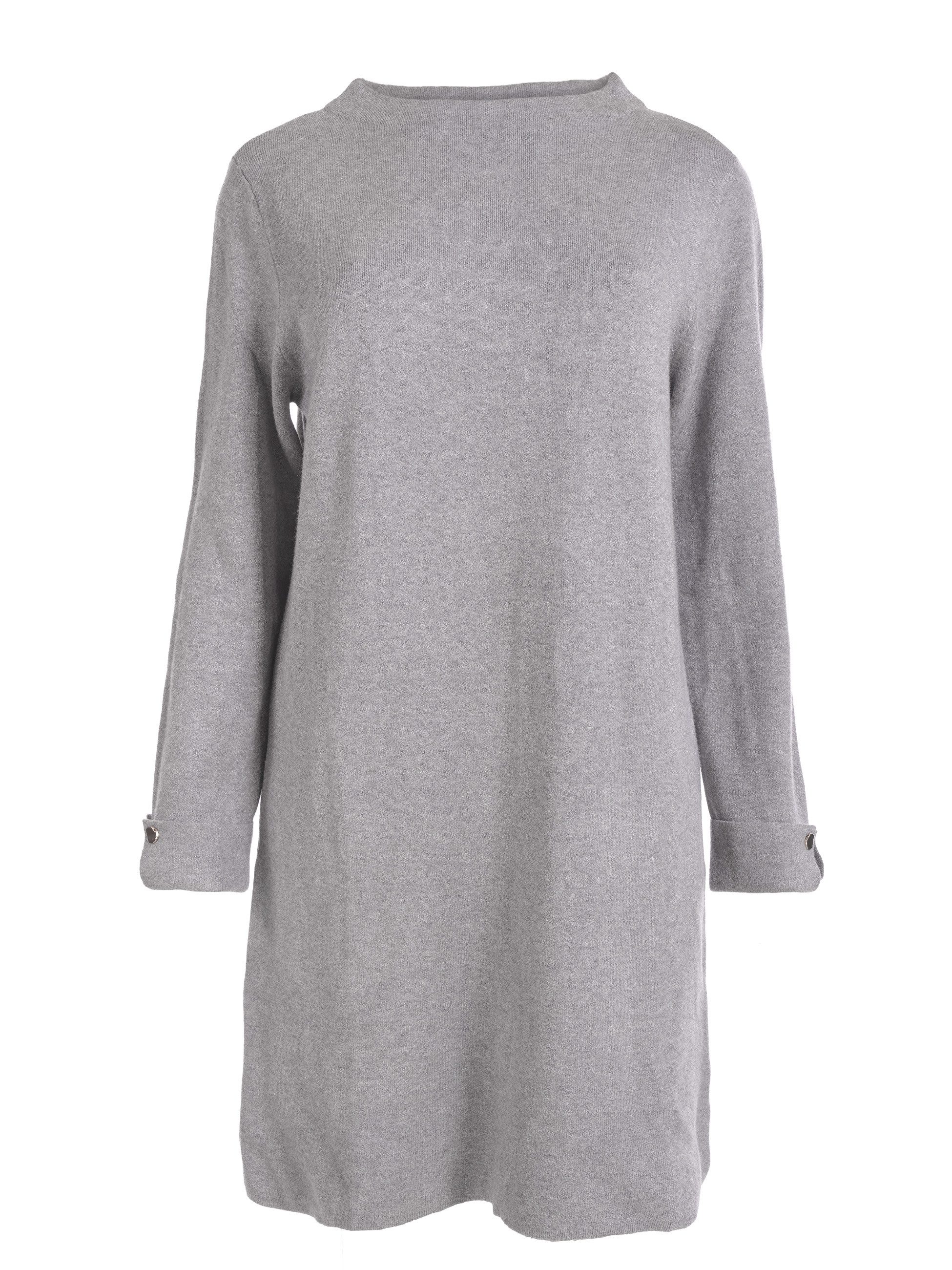 PEKIVESSA Strickkleid Feinstrickkleid gerader Schnitt fester Strick weicher Griff