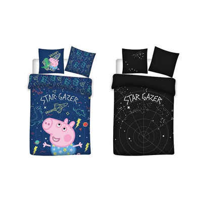 Babybettwäsche Peppa Pig™ Babybettwäsche, Glow in the Dark "Star Gazer", 100x135cm, Peppa Pig, 2 teilig