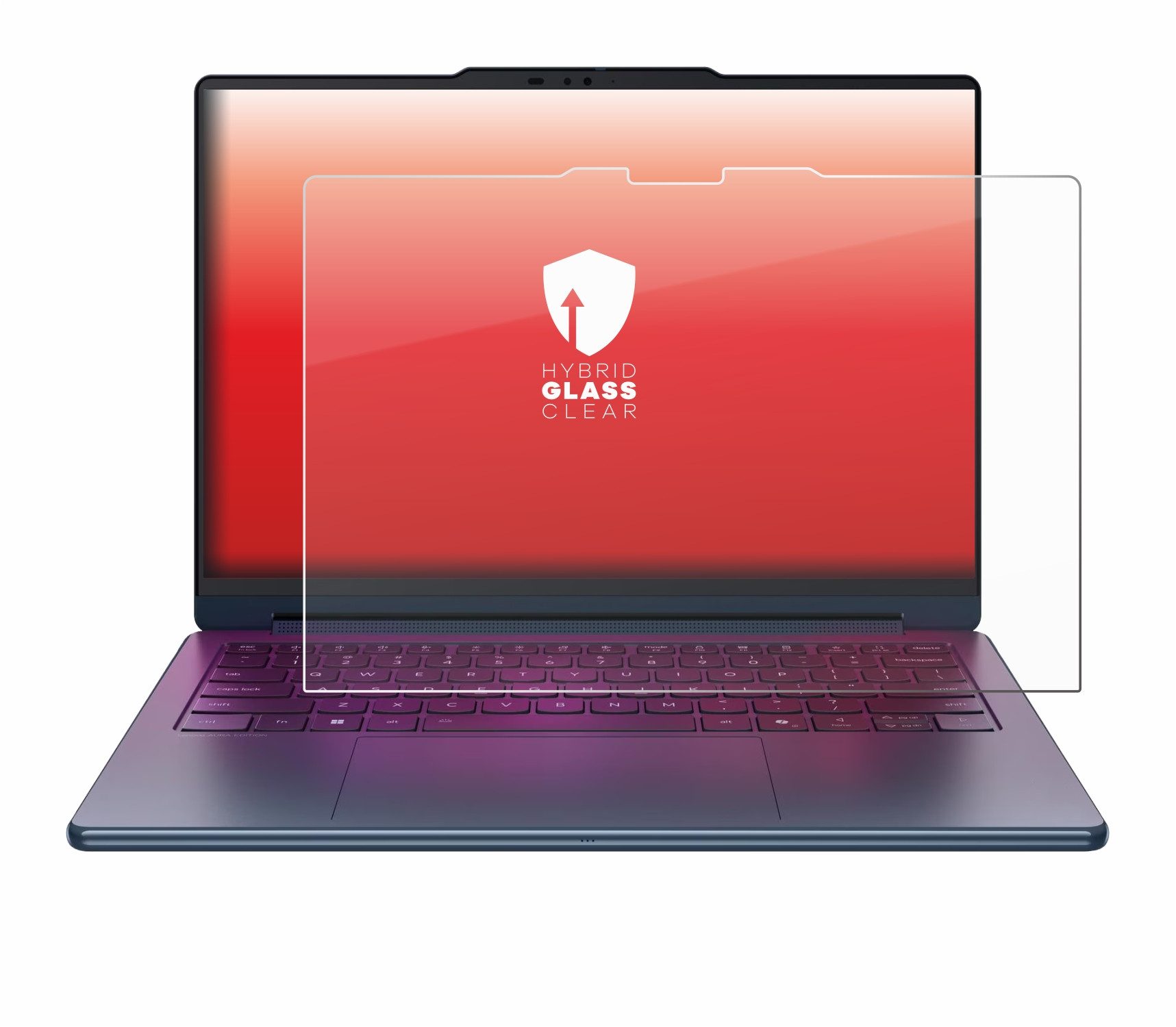 upscreen Displayschutzglas Folie für Lenovo Yoga 9i 2-in-1 Gen 11 Aura Edition 14", Schutzfolie Glas Panzer Display Schutz klar