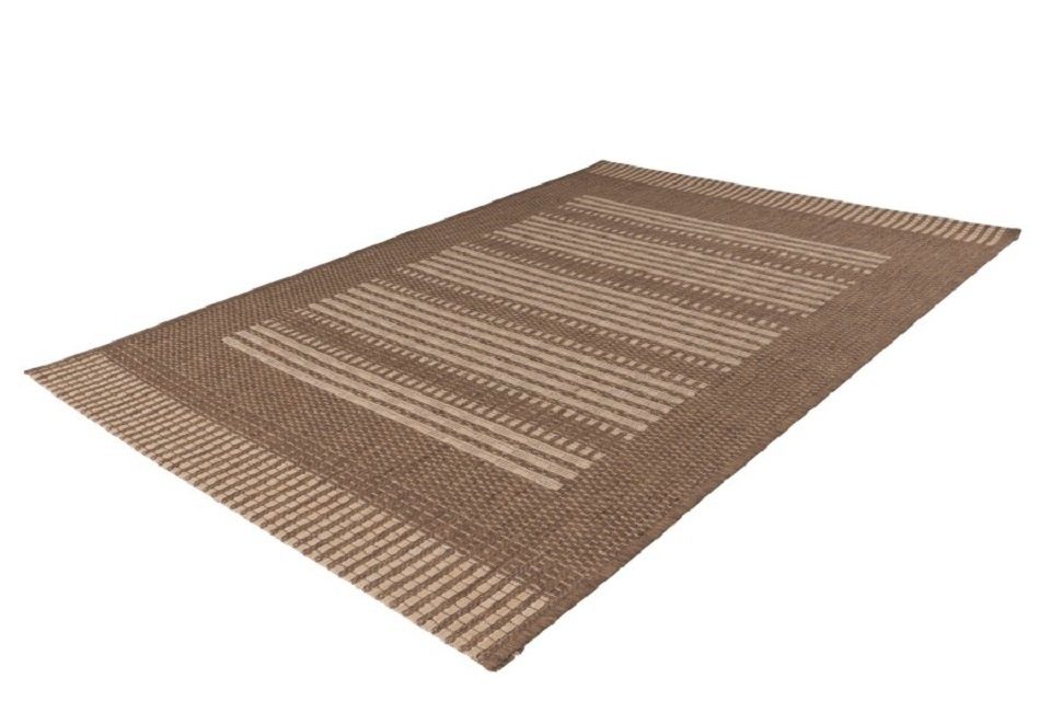 Teppich Teppich LALEE, 8 gestreift Höhe: Design, Kaffee, mm, pflegeleicht, Rechteckig, Flachgewebe, modern
