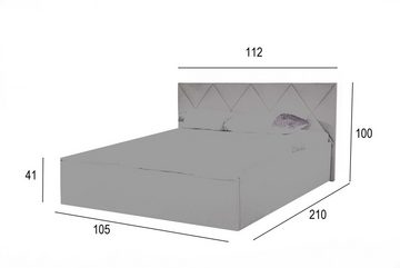 Halmon Schlafkomfort Betten Polsterbett Tang, Kopfteil mit einer Rautensteppung