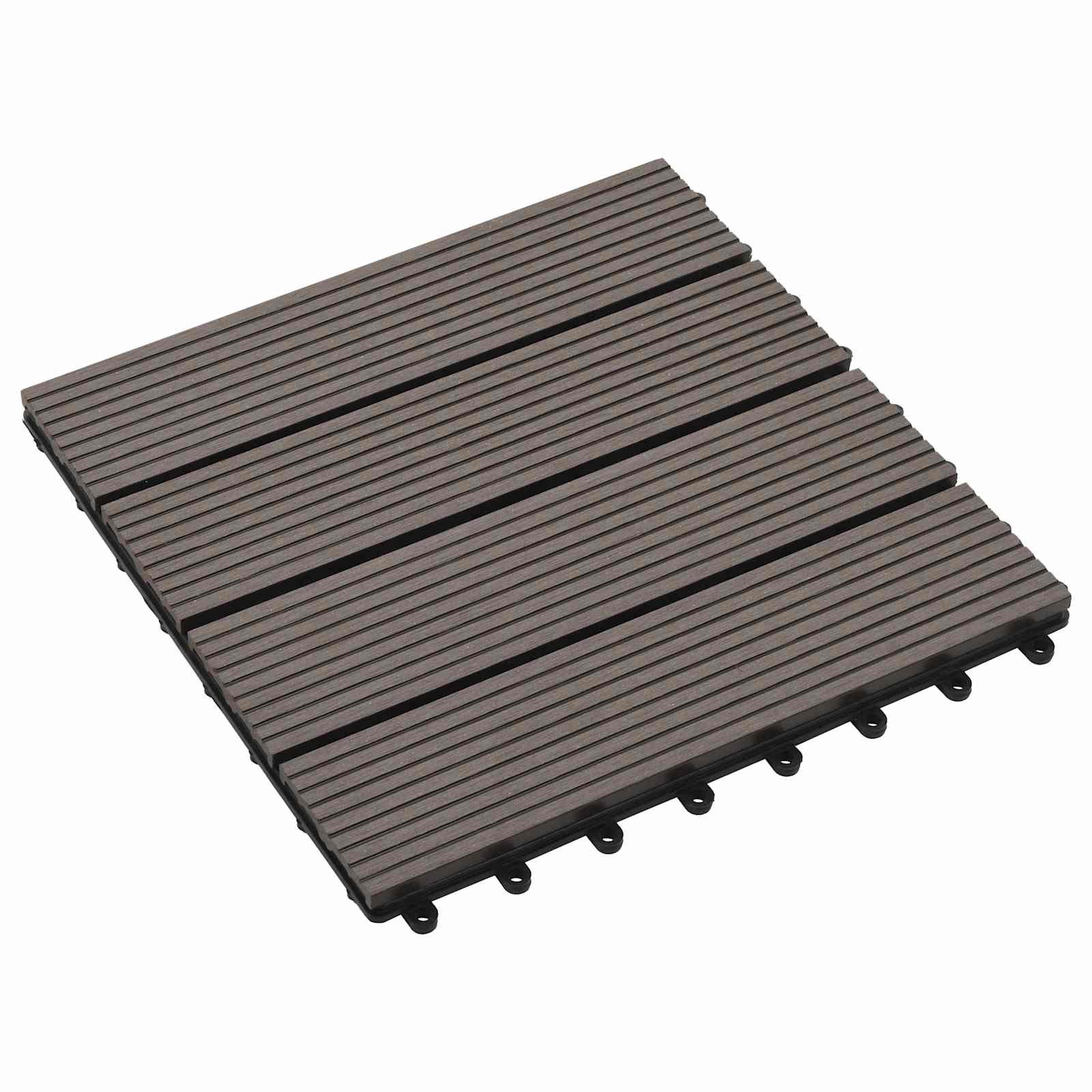 vidaXL Terrassendielen 30 x 30 cm Terrassenfliese Terrassenbelag Terrassendiele 11 StückDunke, BxL: je 0x0 cm