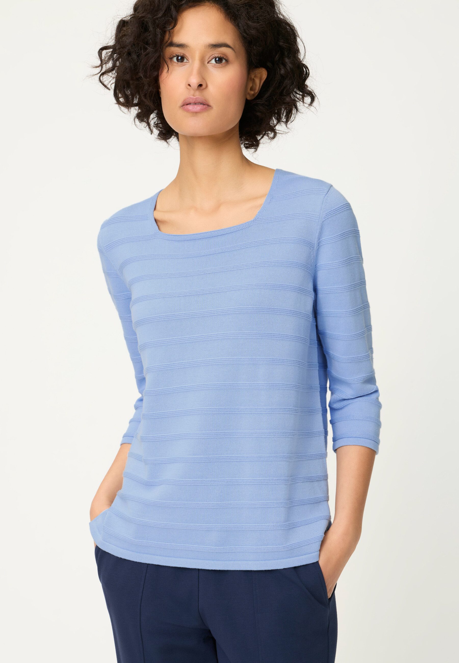 Olsen Strickpullover Pullover mit Karree-Ausschnitt günstig online kaufen