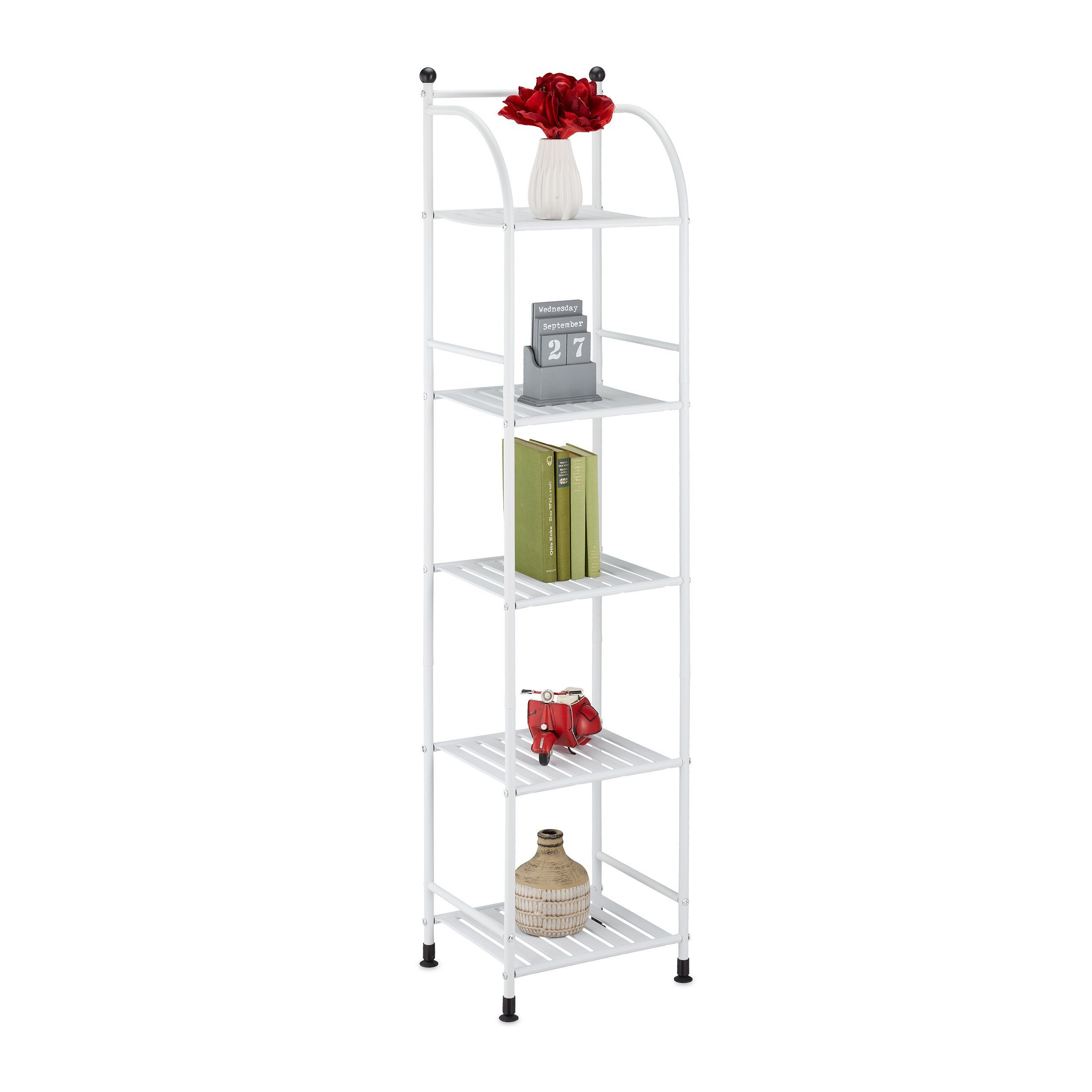 relaxdays Standregal Schmales Standregal mit 5 günstig online kaufen