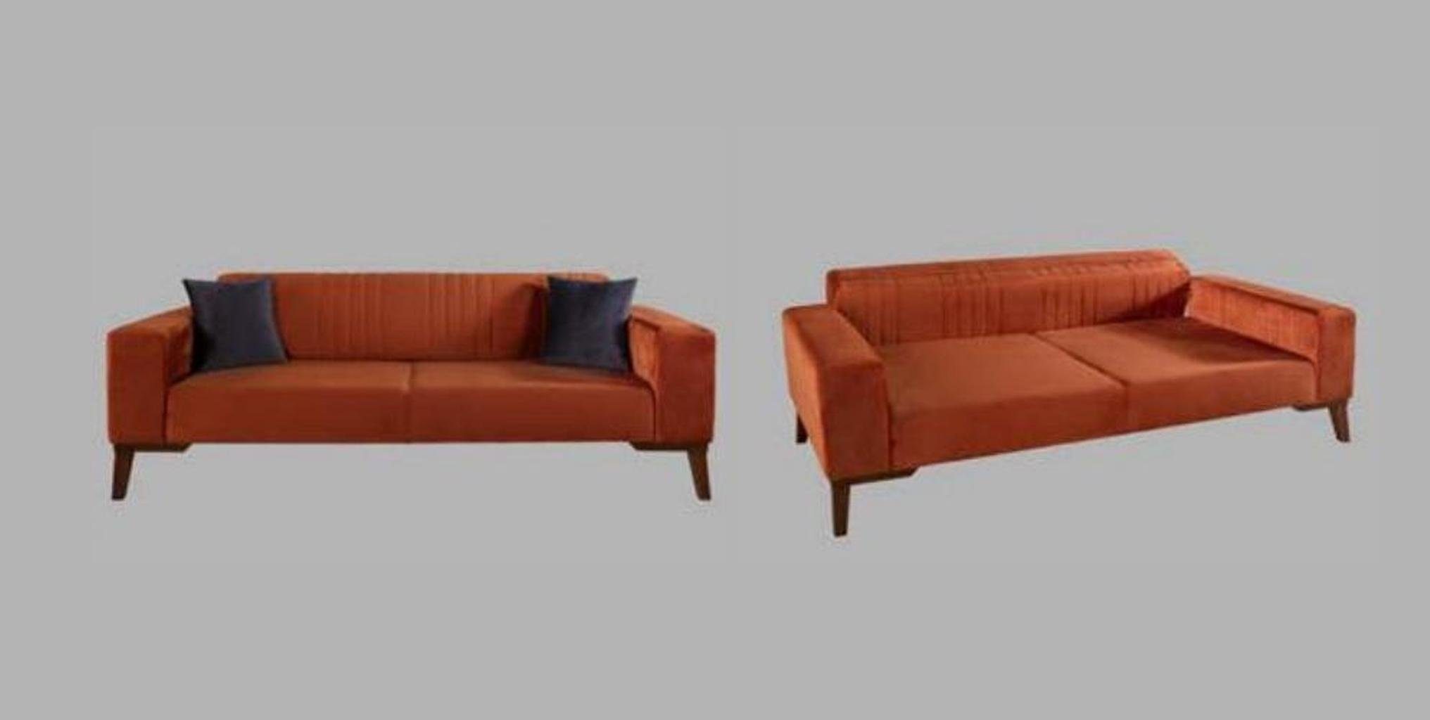 in Sofa Made Couch Sitzmöbel, Orange Europe Sofa Elegante Couchen Dreisitzer JVmoebel