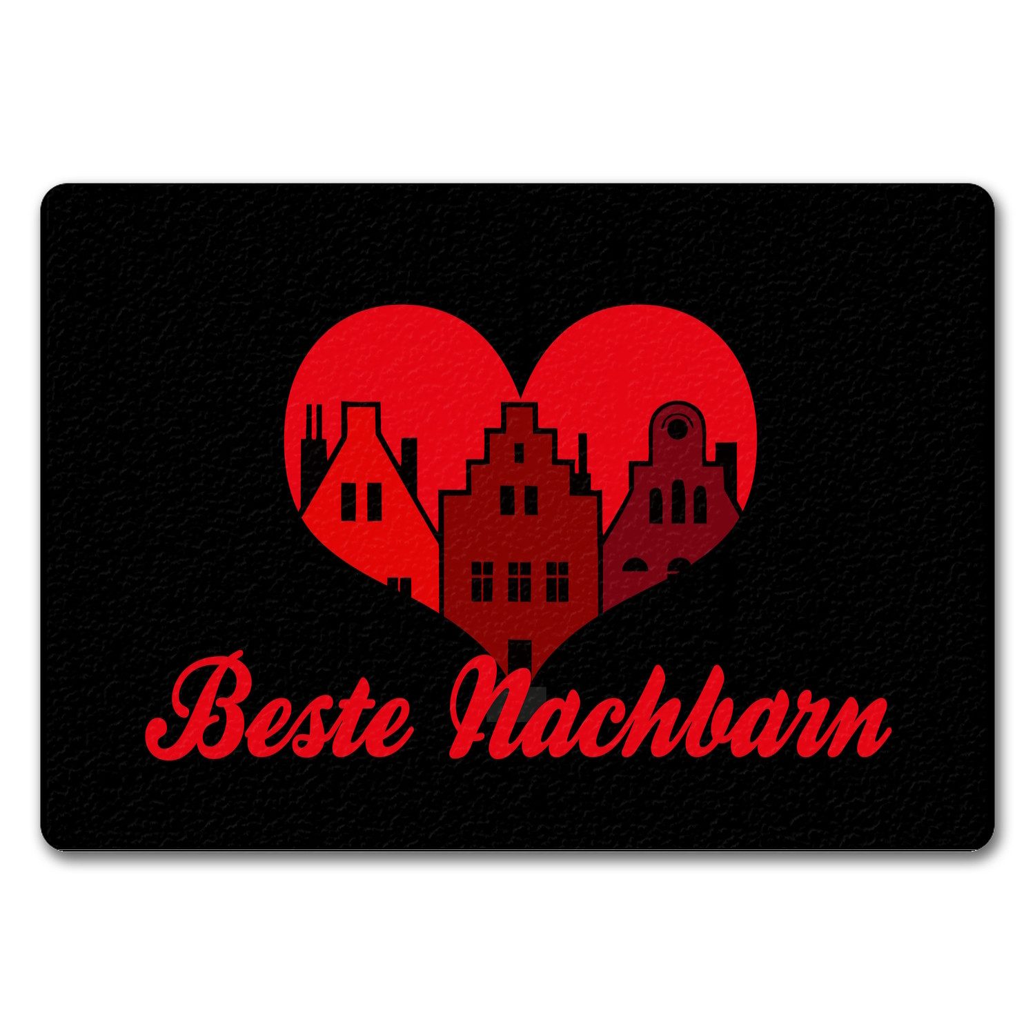 Fußmatte Nachbarschaft Fußmatte in 35x50 cm ohne Rand mit Spruch Beste Nachbarn
