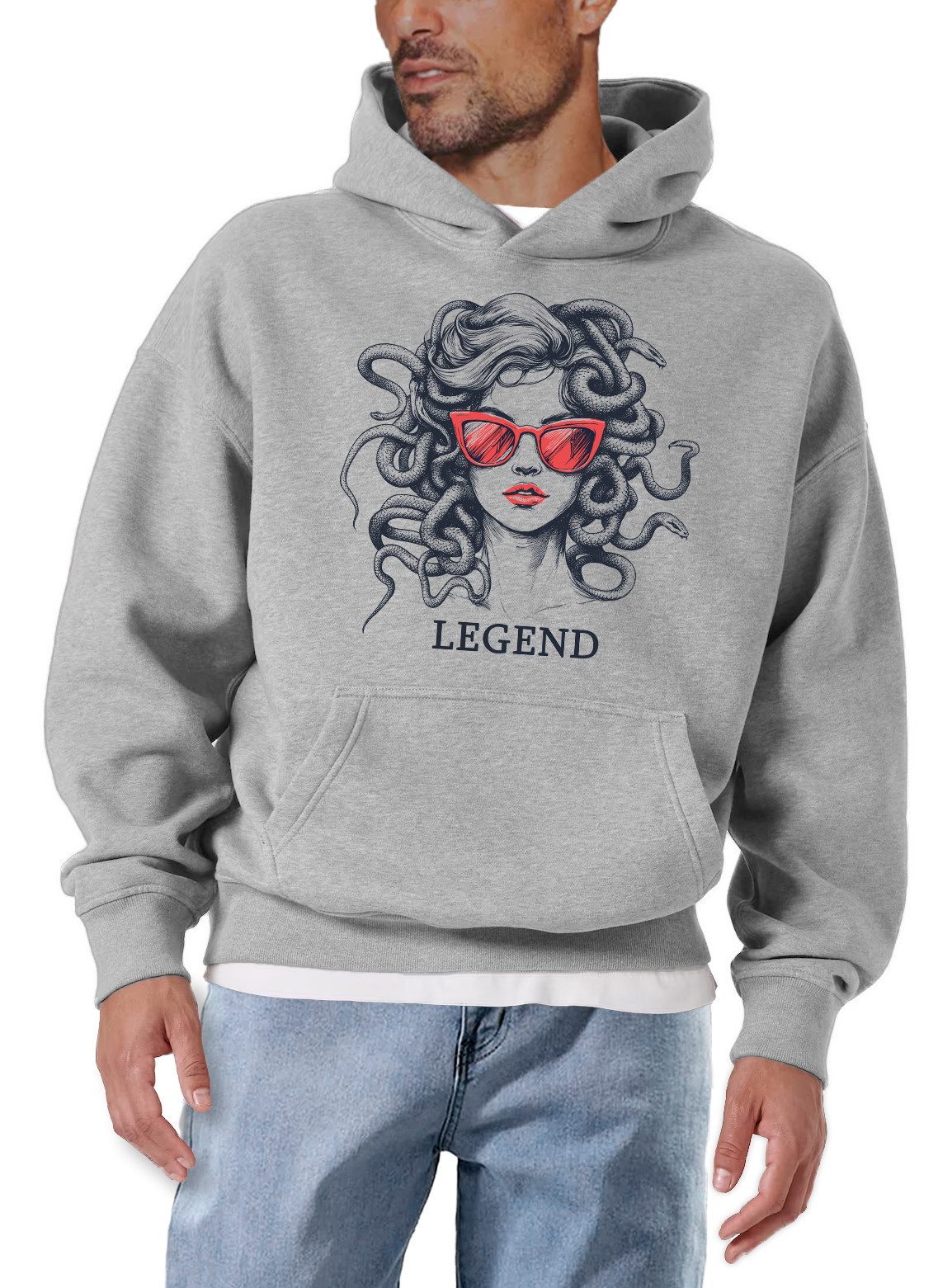 MAKAYA Kapuzenpullover Kapuzenpullover für Herren – Medusa Frauenkopf Print günstig online kaufen