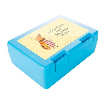 Mr. & Mrs. Panda Butterdose Nachtfalter Fähnchen - Gelb Pastell - Geschenk, niedlich, Snackbox, K, Premium Kunststoff, (1-tlg), Luftlöcher
