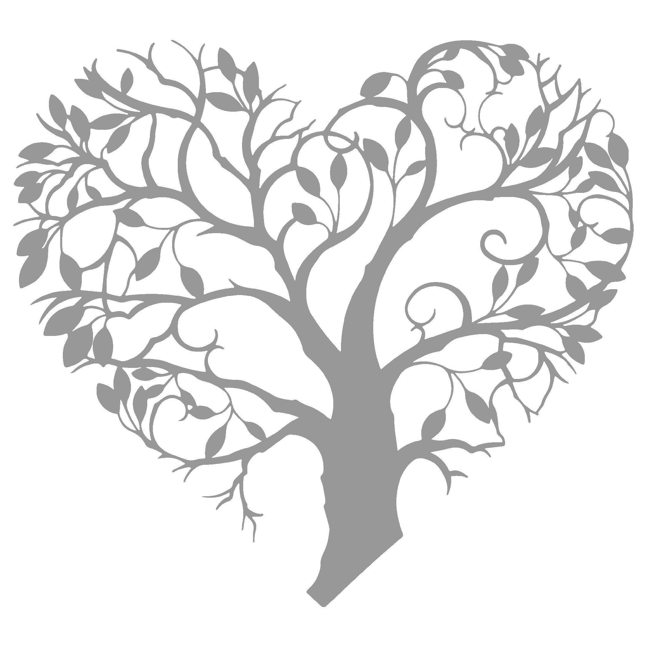 Jumpeak Wanddekoobjekt Liebe Form Baum Zweig, Baum Metall Kunst Wanddekoration,abstrakte Baum, Hergestellt aus Metall,Schwarz,weiß,Gold, Silber