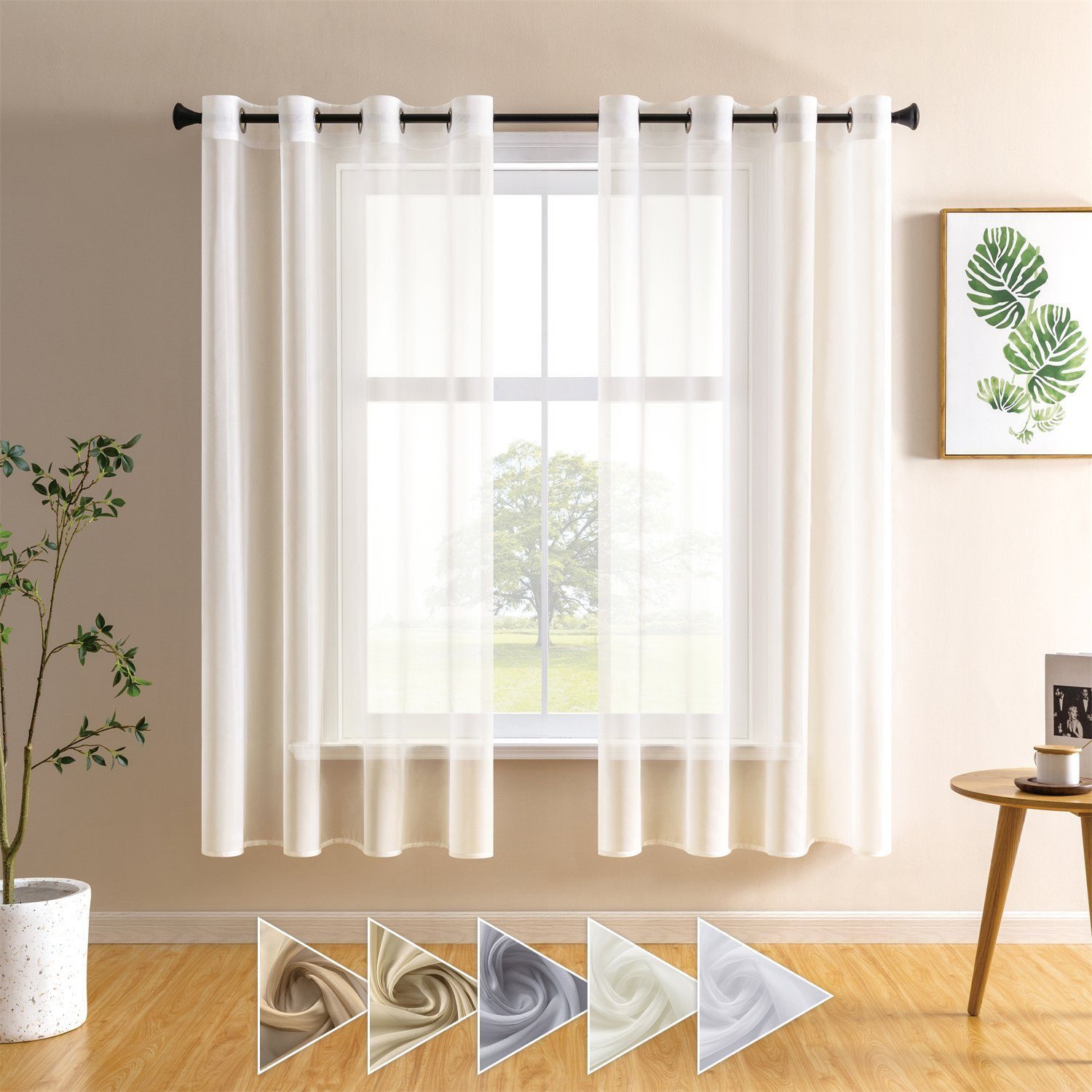 BYSURE Gardine (2 St), Ösen, transparent, Sheer Voile Vorhang günstig online kaufen