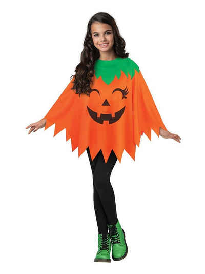 Fun World Kostüm Kürbis Poncho, Halloween-Verkleidung leicht gemacht: einfach überwerfen, fertig!