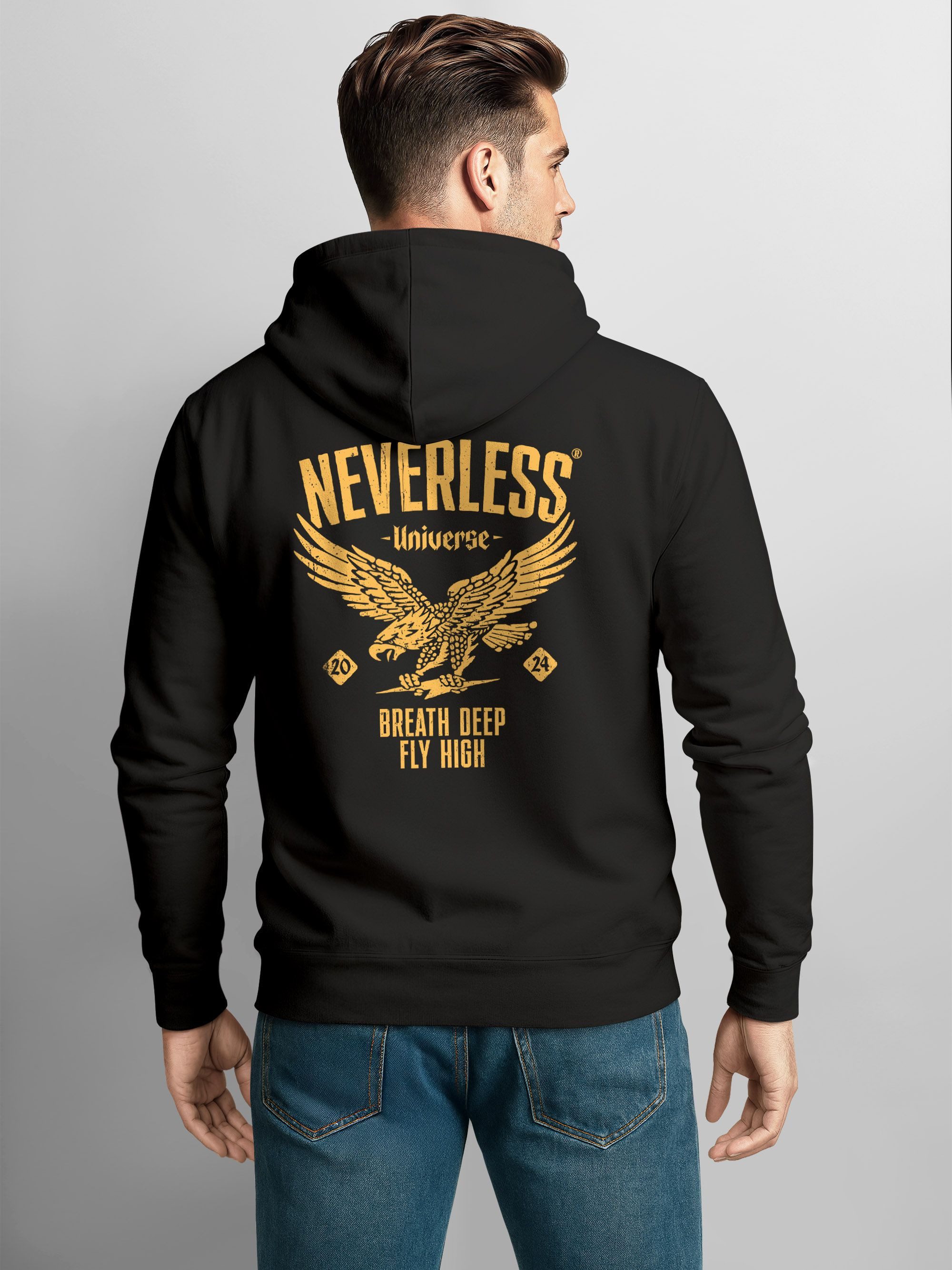 Neverless Hoodie Neverless® Hoodie Backprint Herren Adler Eagle Print Retro günstig online kaufen