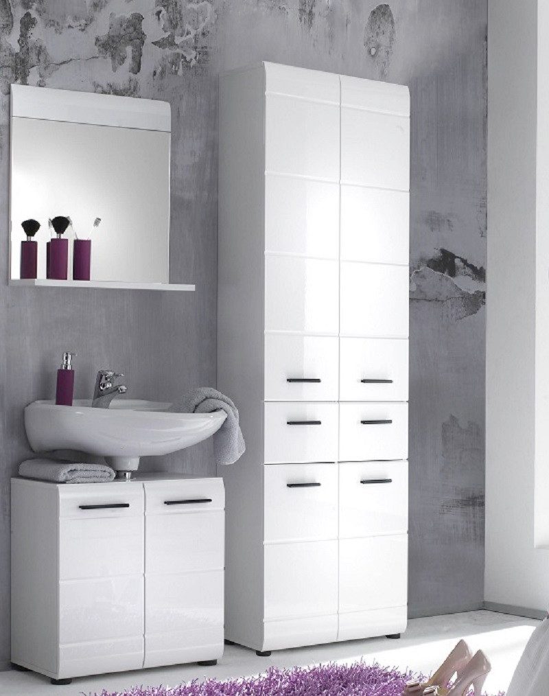 trendteam Hochschrank Hochschrank breit Skin, weiß Hochglanz (1-St) Badschr günstig online kaufen