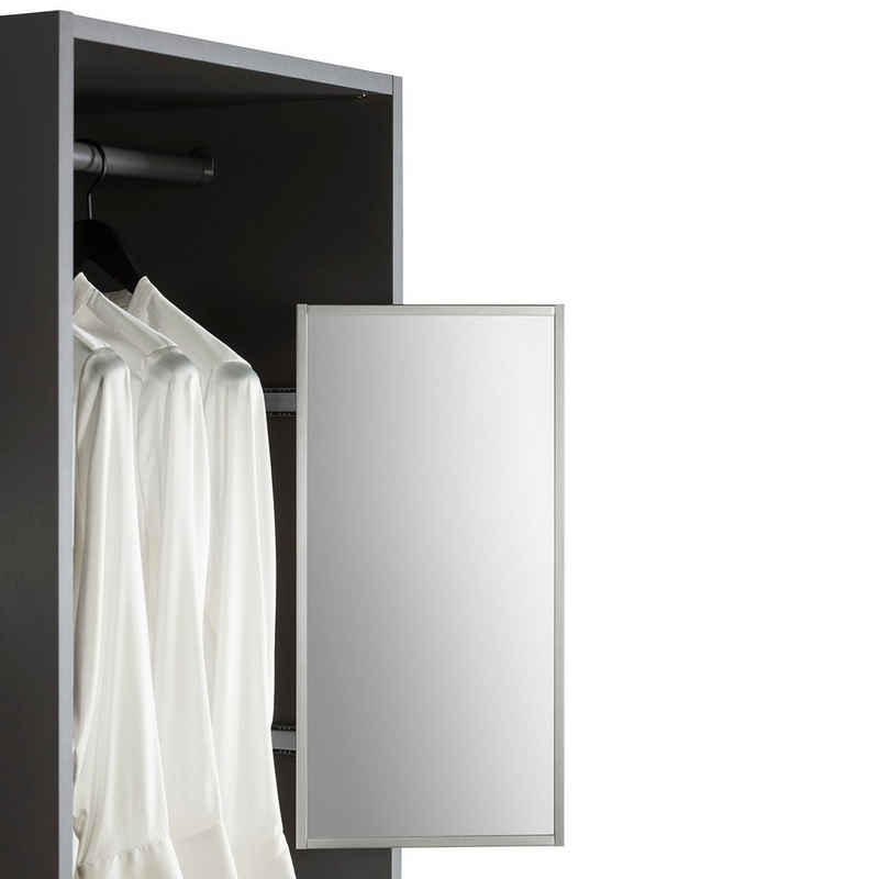 SO-TECH® Garderobe Schrankspiegel anthrazit ausziehbar, schwenkbar 180° (1 St), ausziehbar, schwenkbar 180°