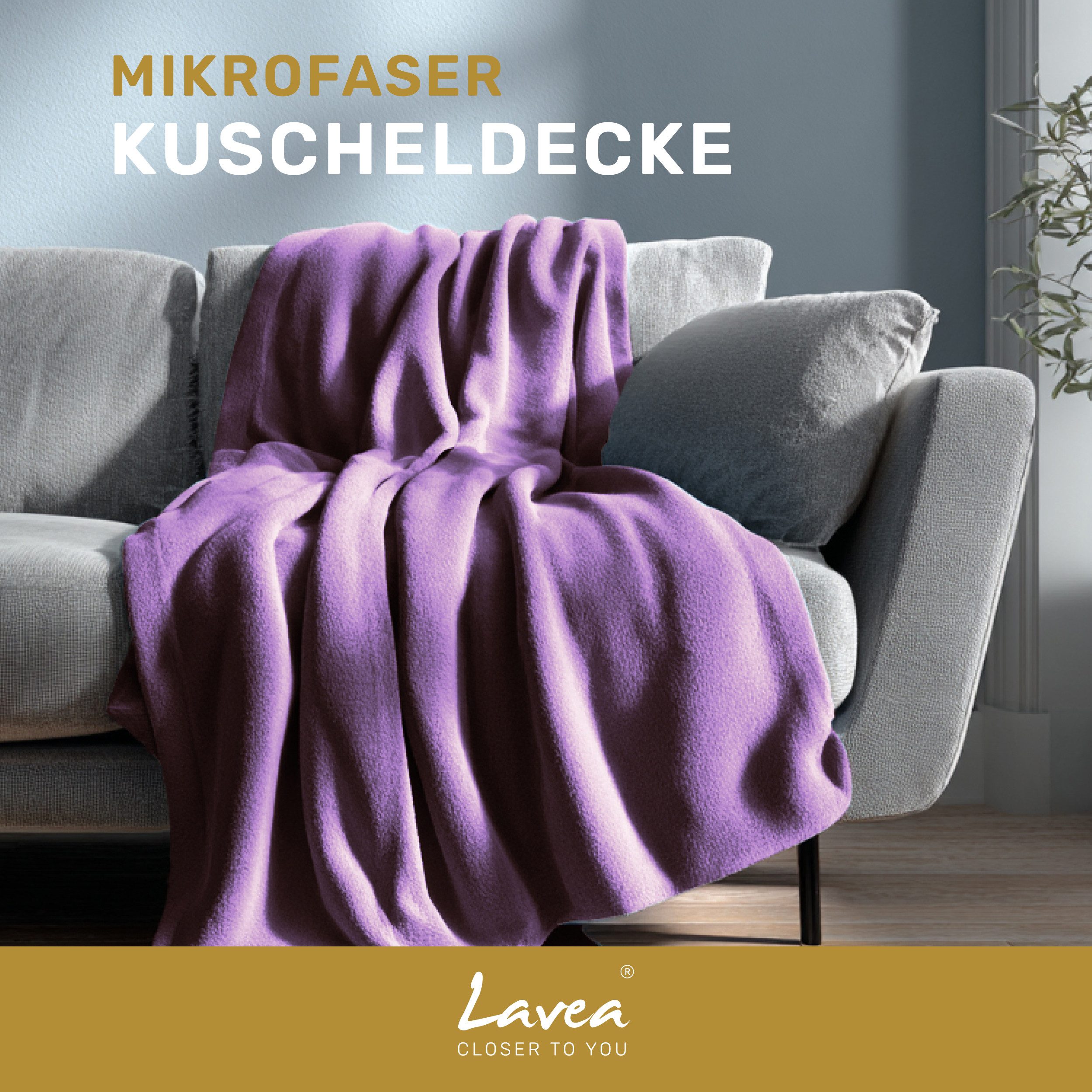 Wohndecke Kuscheldecke, Fleecedecke, Wolldecke flauschig und weich, Lavea, Sofadecke, Atmungsaktiv & Hautfreundlich, Decke