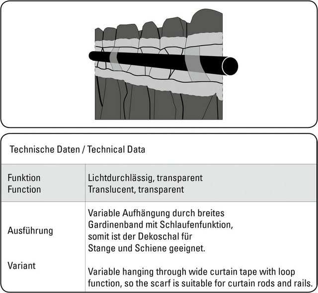 Gardine »Schal mit Gardinenband Snowvoile mit Blütendruck«, GARDINIA, verdeckte Schlaufen (1 Stück), Vorhang-Otto