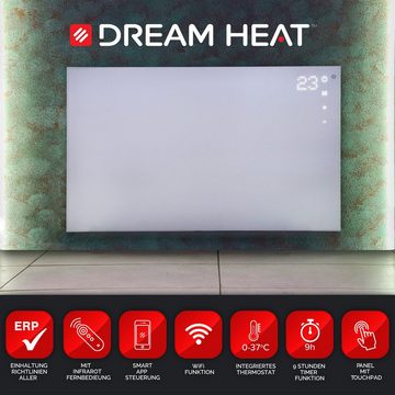 DREAM HEAT Infrarotheizung DH CC 960 Infrarot Panel 960 Watt, Infrarotheizung mit Touch Panel, Fernbedienung, WIFI, Thermostat