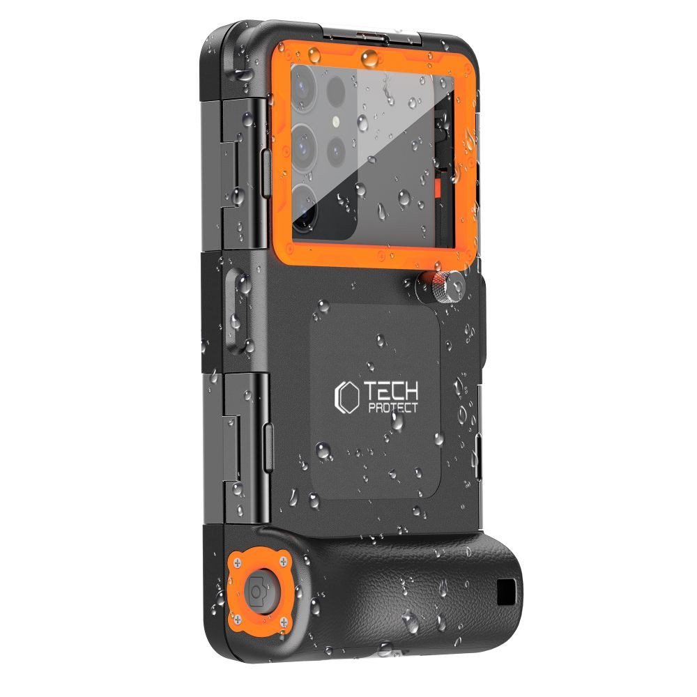TECH PROTECT Handyhülle Tauchgehäuse Unterwasserschutz Smartphonehülle 4,7 - 6,7 Zoll, IPX8, wasserdicht bis 15 m, Stativgewinde, Schlüsselband
