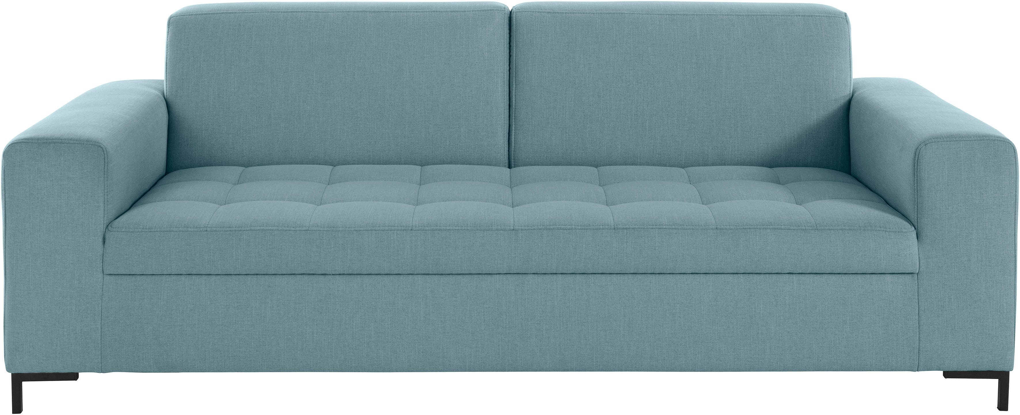 OTTO products 3-Sitzer Grazzo, zeitlos und elegant, moderne Sitzheftung, hochwertige Stoffe aus recyceltem Material, Steppung im Sitzbereich