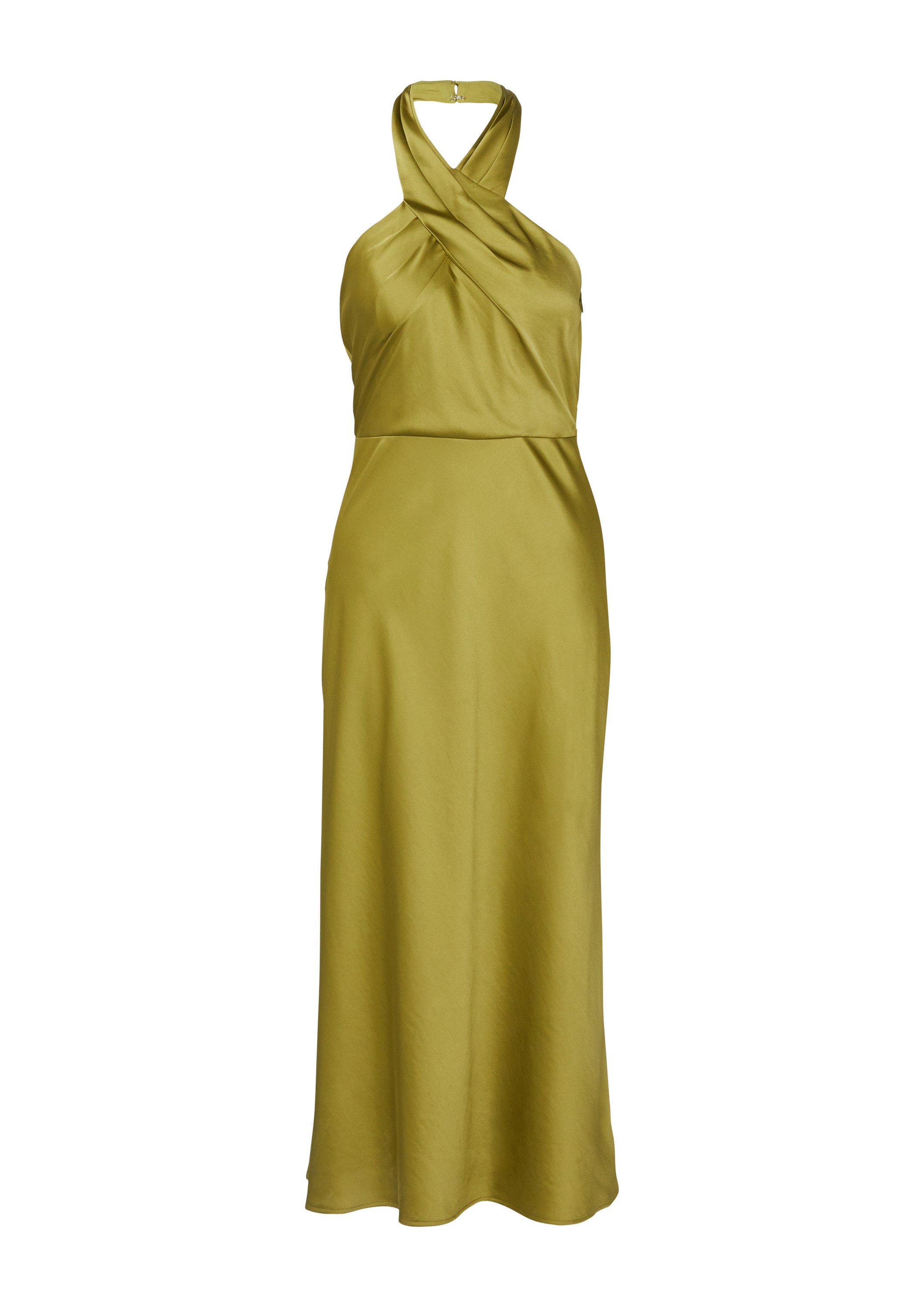 comma Midikleid Kleid Satinkleid mit Neckholder