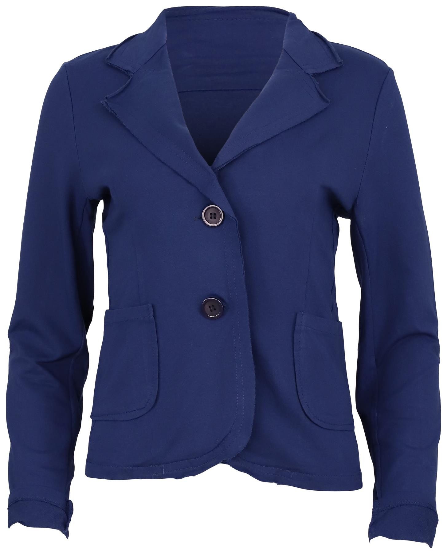 malito more than fashion Jackenblazer malito Damen Blazer klassisch, Sakko im Basic Look, Kurzjacke mit Sweat Blazer Jacke in Used Look Optik – Bild 3 von 5