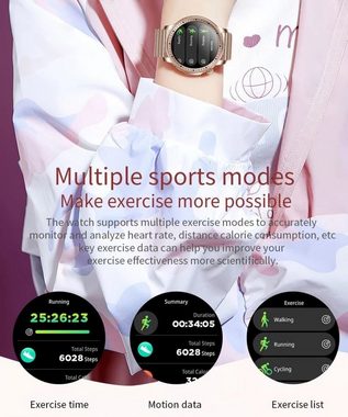 Tidy KM33 Smartwatch, Fitness Tracker 1,43-AMOLED Touch, Wechselarmband Smartwatch (1,43 Zoll), Fitness Tracker