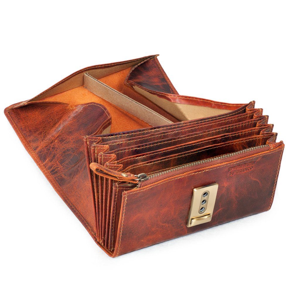 BRANCO Kellnerbörse Profi Kellnerbörse, Kellnergeldbeutel, Leder Cognac Used Look, Branco