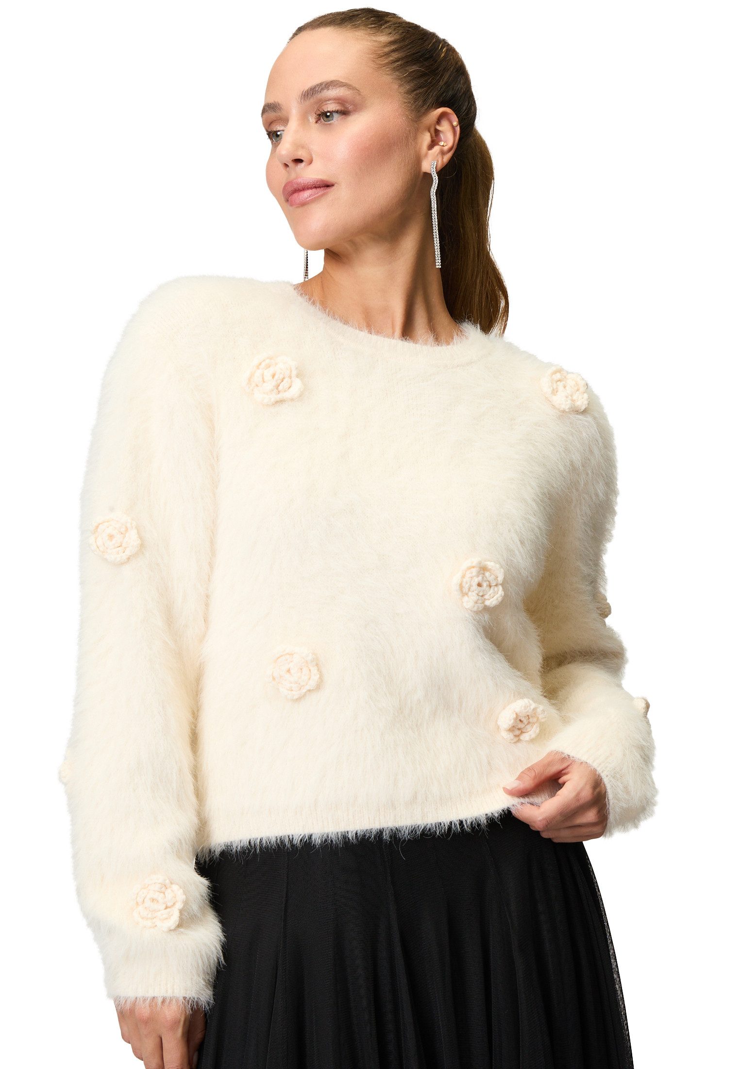 Strickpullover zero Strickpullover mit Blumen