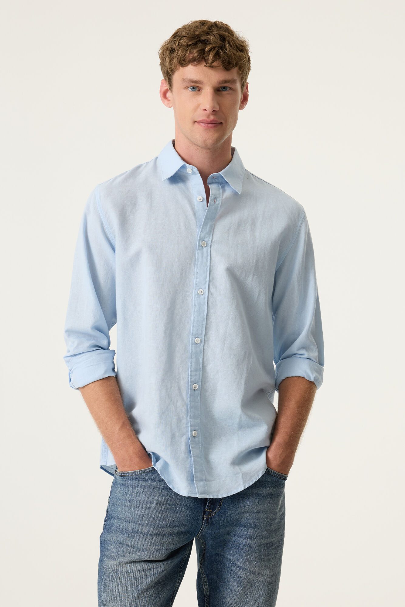 Garcia Leinenhemd men`s shirt ls