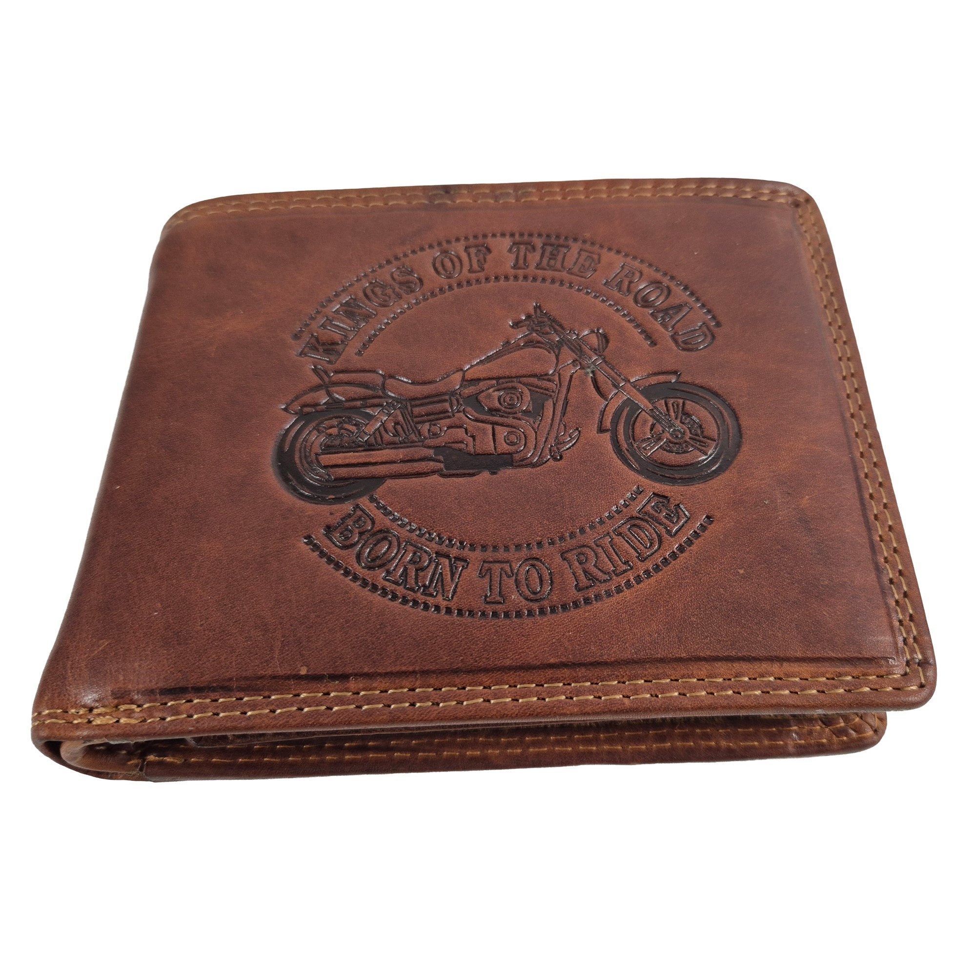 Einkaufszauber Geldbörse Echt Büffel-Leder Herren Geldbeutel Motorrad Born günstig online kaufen
