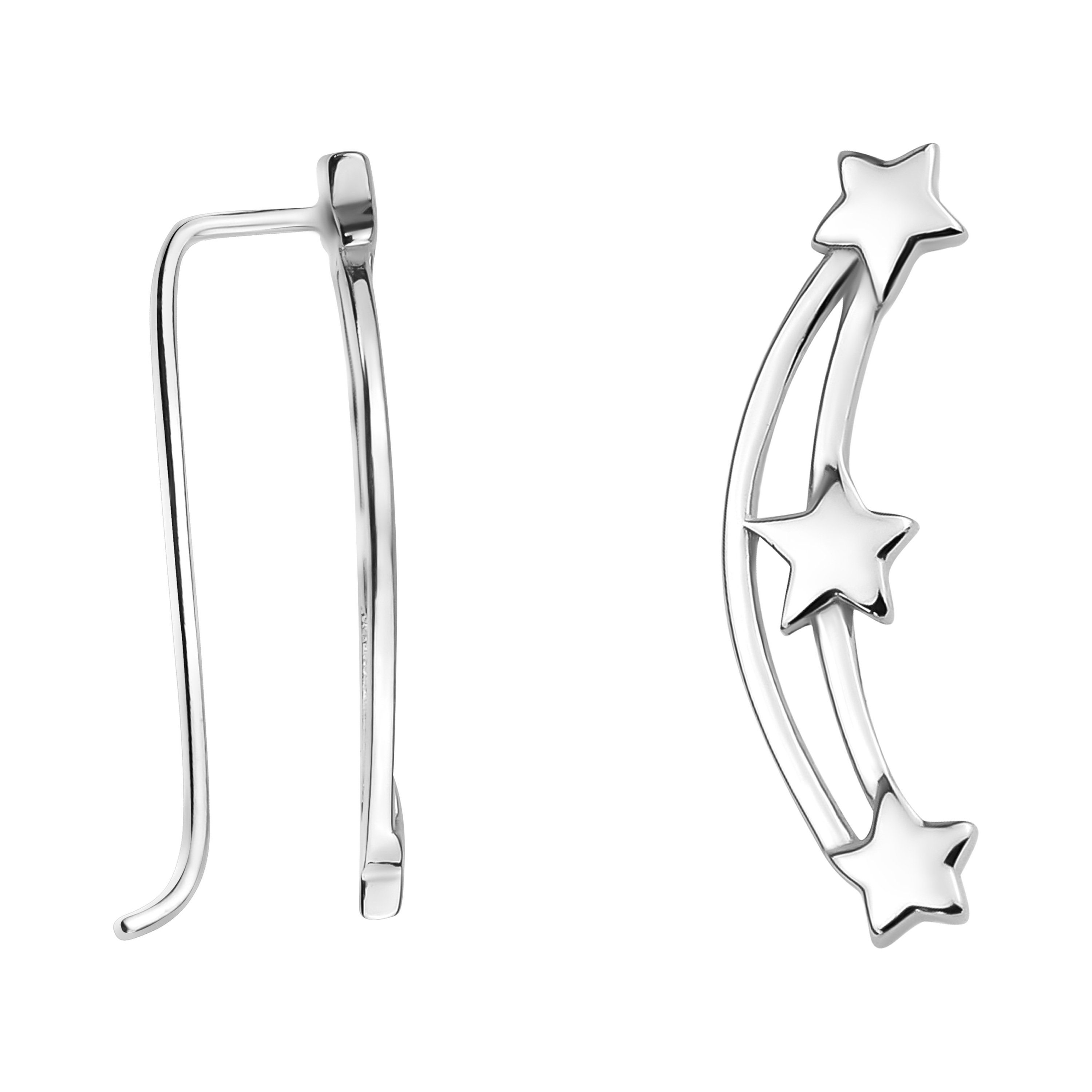 Sofia Milani Paar Ohrklemmen Stern, 925 Silber Damen Schmuck - E0734