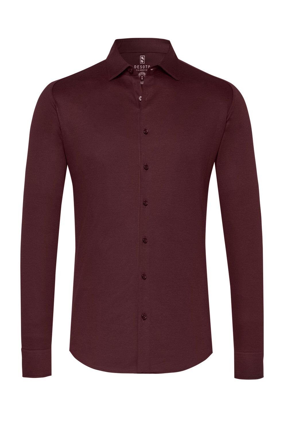Desoto im piquee burgundy dark Businesshemd Uni-Look
