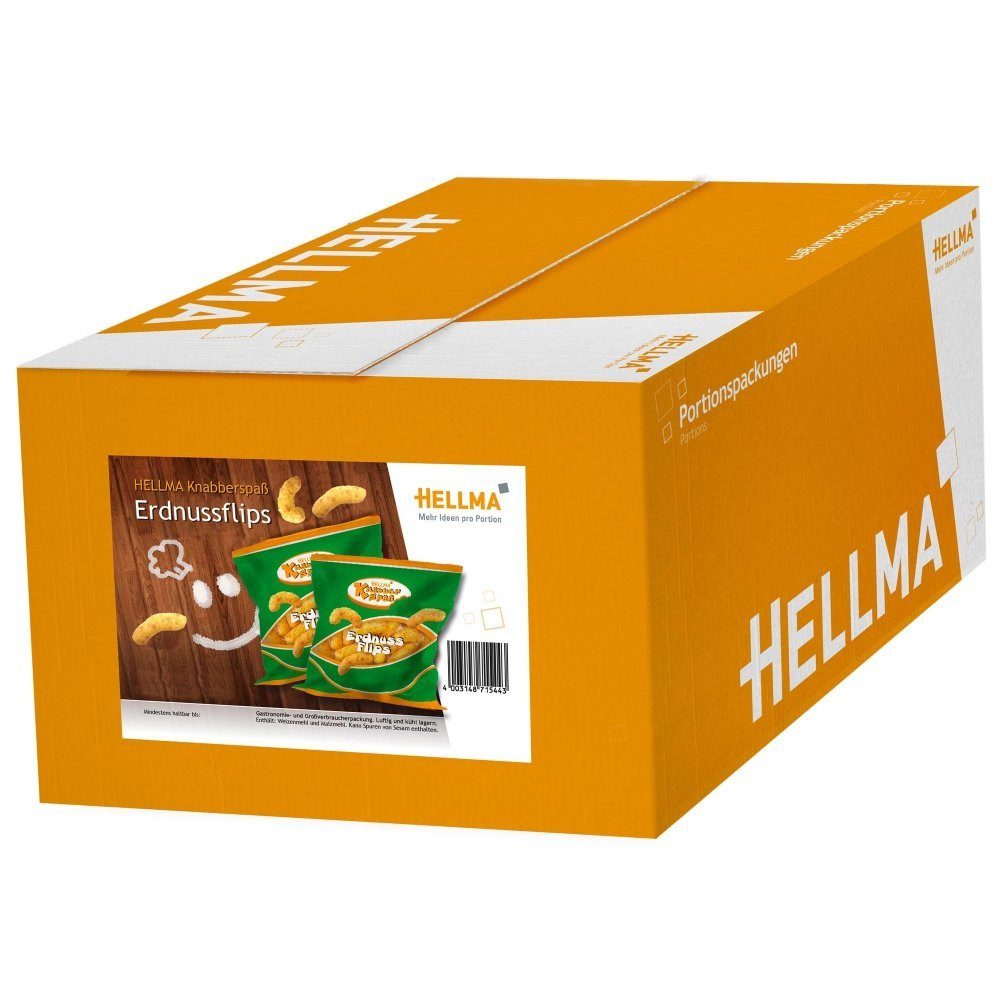 Hellma Knabberei, Hellma Erdnussflips 80 Portionspackungen Mais Snack Wurfmaterial 640g