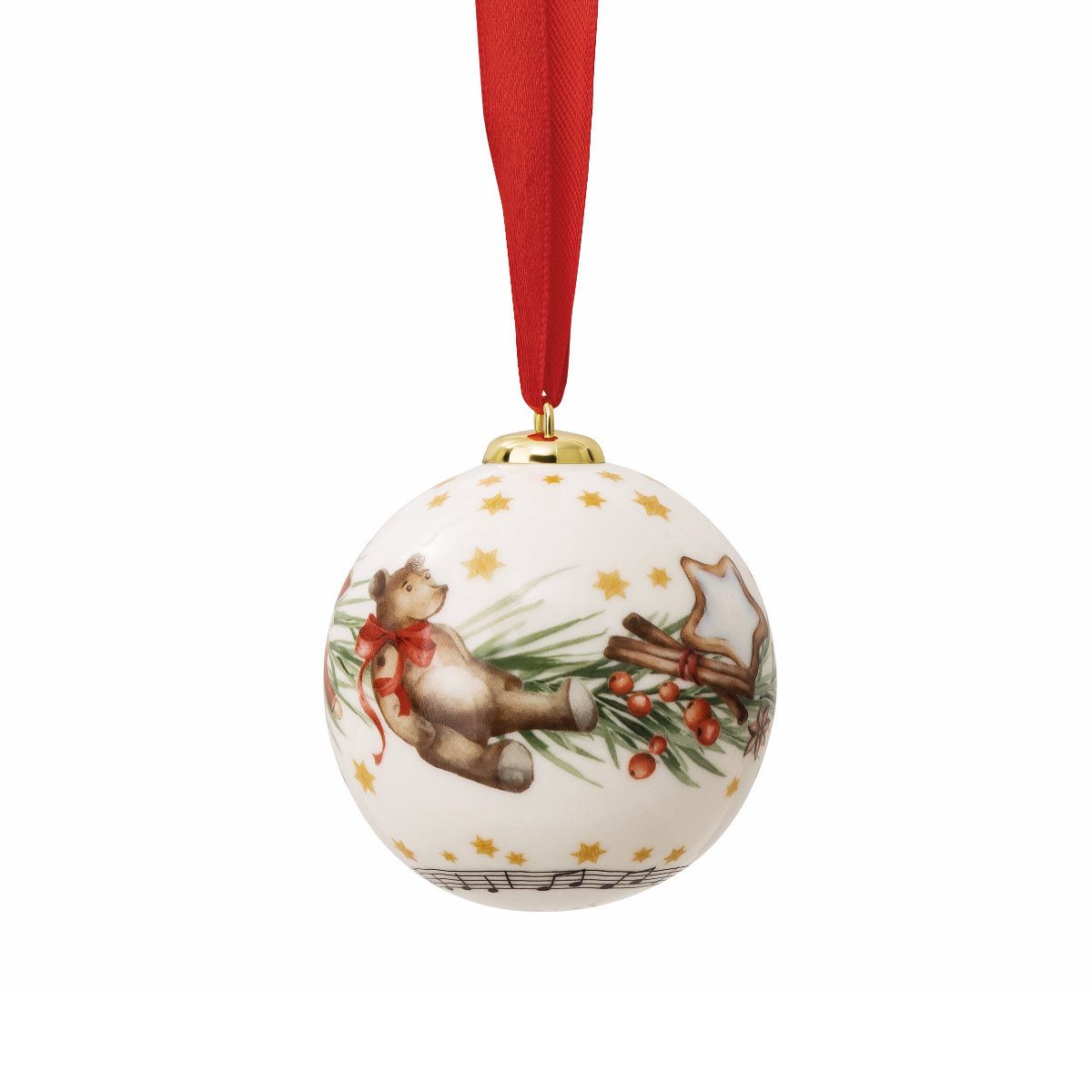 Hutschenreuther Christbaumschmuck Sammelserie Weihnachtslied 2026 Weihnachtsdekoration, Jahreskugel, Weihnachtsbaumkugel, Christbaumkugel 6 cm