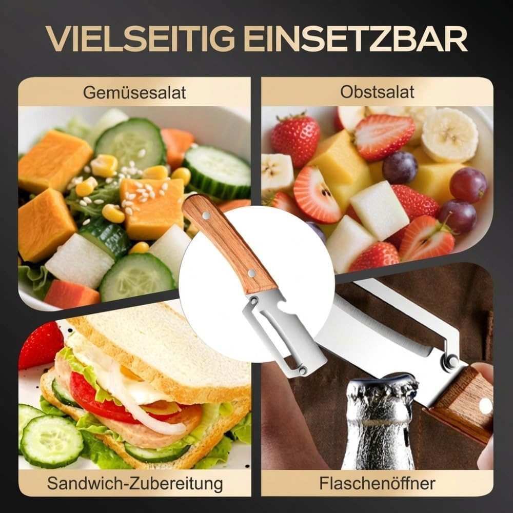 FELIXLEO Sparschäler 3 in 1 Multifunktionaler Gemüseschäler Edelstahl Obst, (2-tlg)