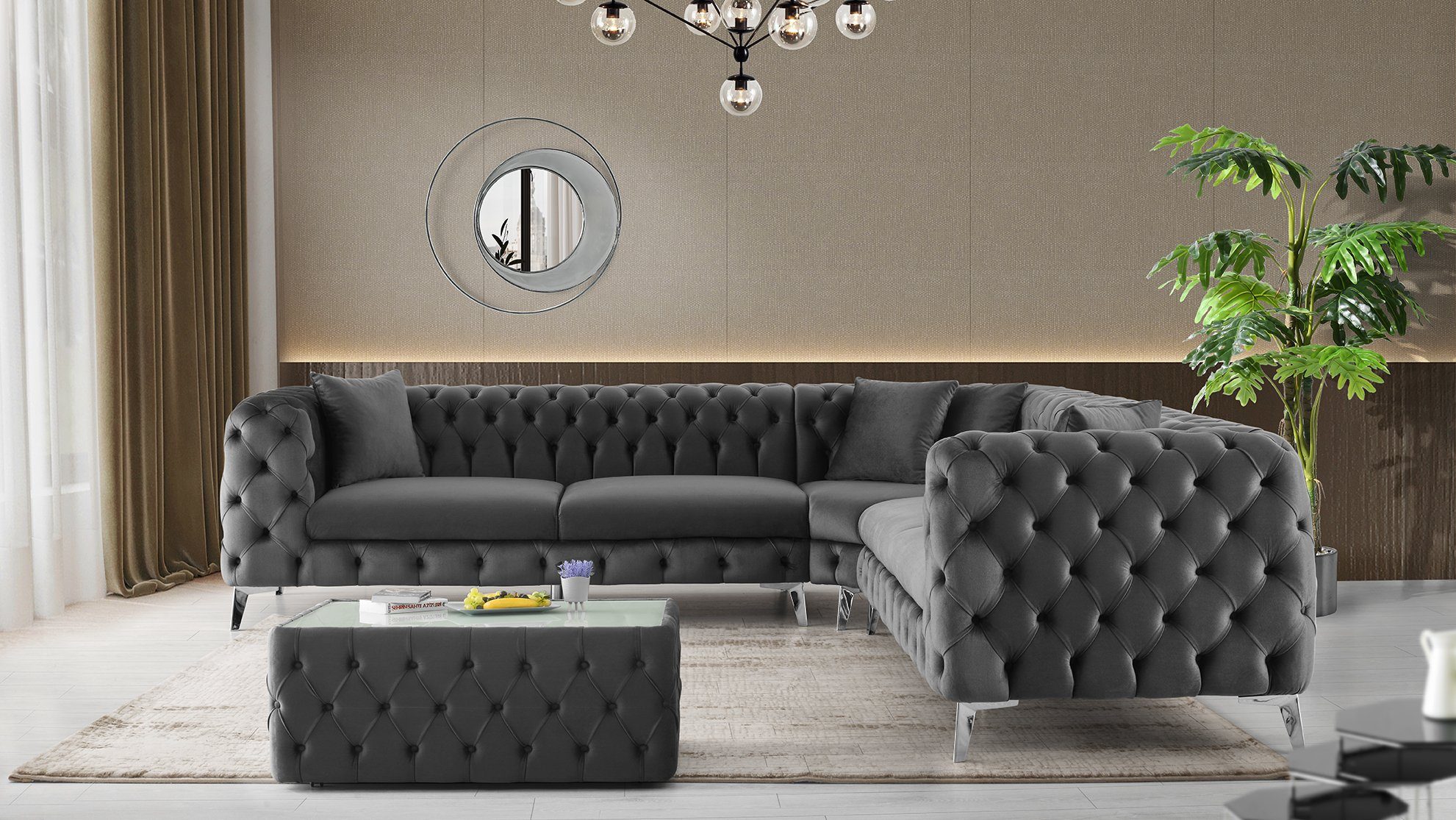 Polsterei Marya Ecksofa CHELSEA LONG ECK STOFF, 5-Sitzer Eck Sofa mit Hochw günstig online kaufen
