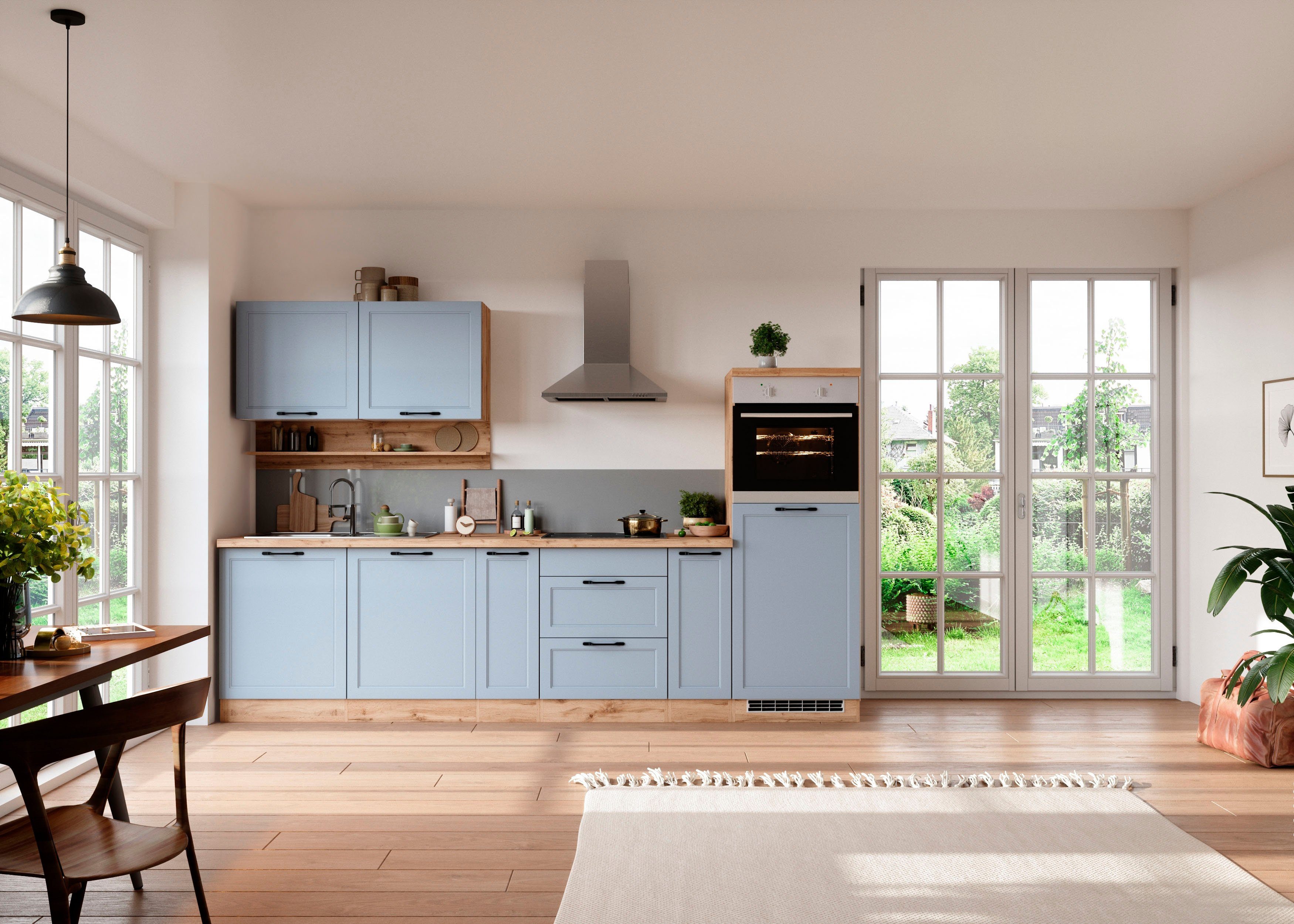 KOCHSTATION Küchenzeile KS-Lana, 300 cm breit, wahlweise mit oder ohne E-Geräte