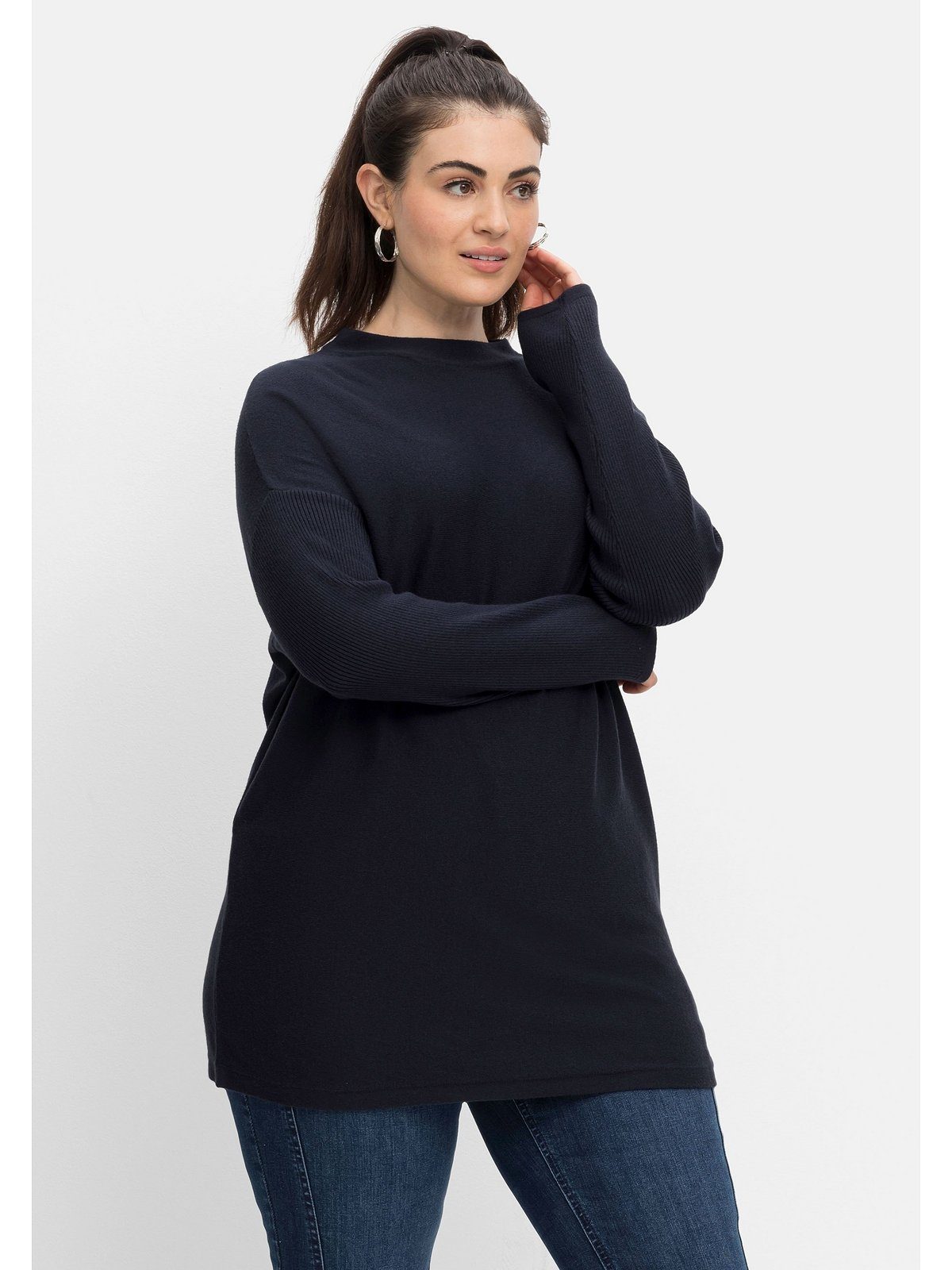 Sheego Strickpullover Große Größen mit Stehkragen, in flauschiger Qualität