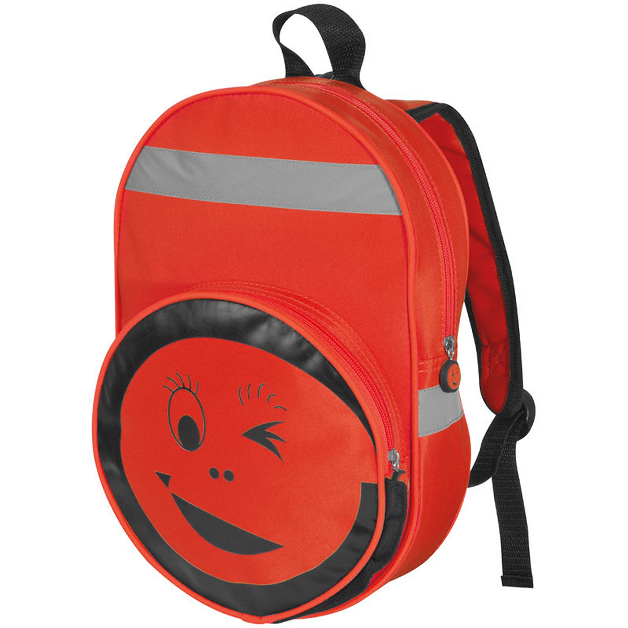 Macma Freizeitrucksack Rucksack aus Polyester mit zwinkerndem Gesicht / Farbe: rot