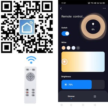 Eurohandisplay LED Deckenleuchte LED Deckenleuchte Fernbedienung/Handy-App Lichtfarbe einstellbar, LED fest integriert, Einstellbar, Lichtfarbe und Helligkeit einstellbar