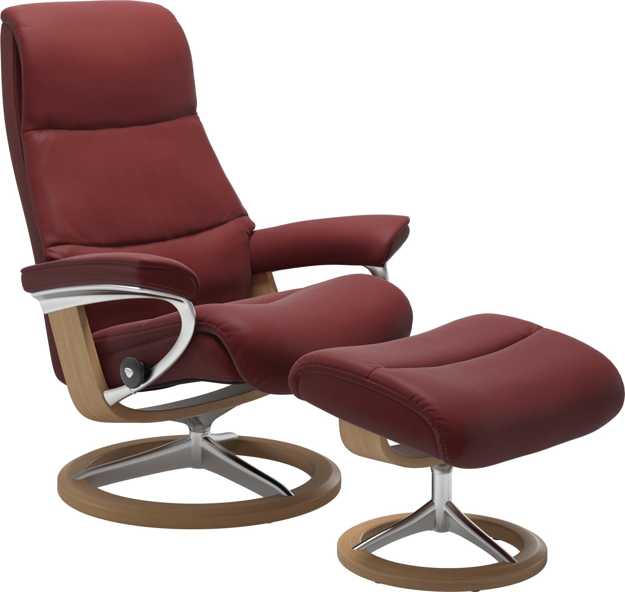 Stressless® Relaxsessel View (Set, Relaxsessel mit Hocker), mit Signature Base, Größe S,Gestell Eiche