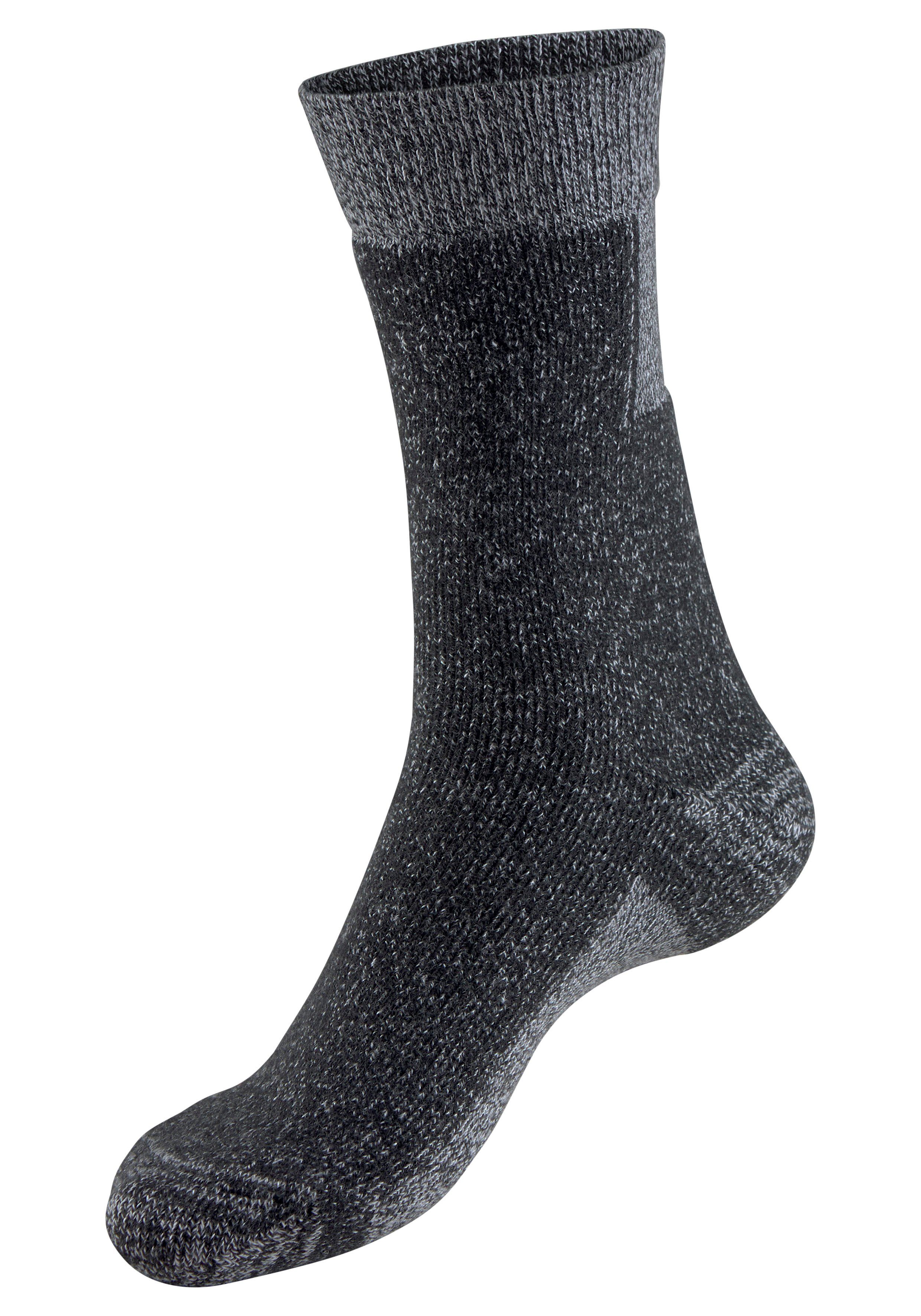 H.I.S Wandersocken Wandersocken Herren, Atmungsaktive Wintersocken (Packung, 2-Paar, Crew Sock) mit extra Stützfunktion und Polsterung