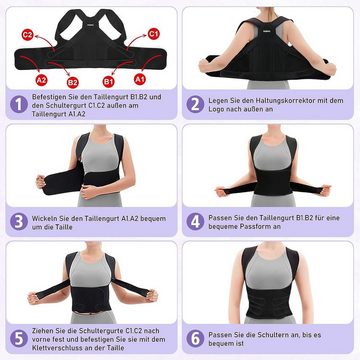 Fivejoy Rückenbandage Rückenschmerzen, Verstellbarer Haltungskorrektur