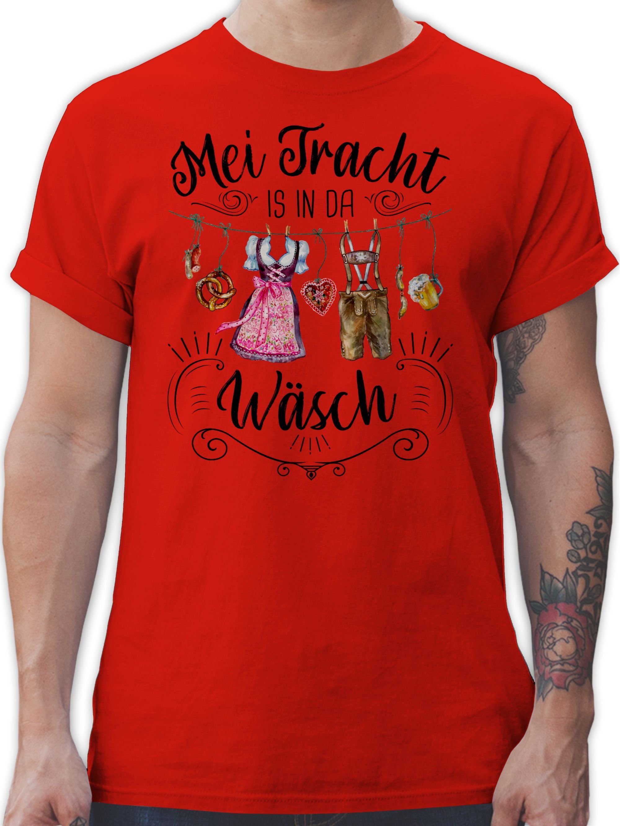 Mei Herren in da Wäsch Rot Oktoberfest is für Tracht T-Shirt Shirtracer Mode 2