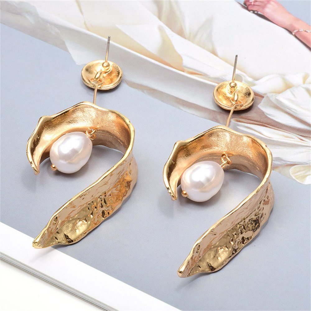 Dekorative Paar Ohrhänger Schönes Paar Perlenohrringe, modische und einfache Perlenohrringe | Ohrhänger