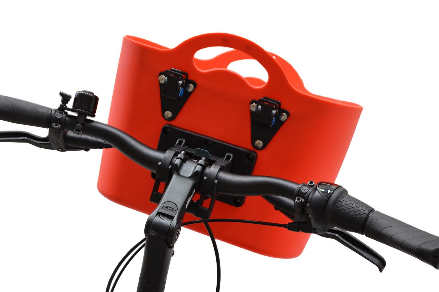 Diedrich Filmer GmbH Fahrradkorb Shopper-Korb Lenker-Korb Schnell-Befestigung Rot (mit Halterung), Klick-Verschluss Fahrrad-Korb + Halterung Einkauf Gepäckträger 22L