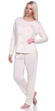 EloModa Pyjama Damen Pyjama lang zweiteiliger Schlafanzug Blumen-Muster; M L XL 2XL (2 tlg)