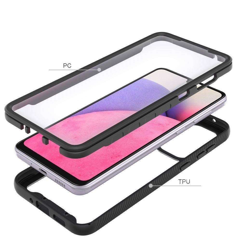 COFI 1453 Handyhülle 360° Rundum Schutz Slim Kunststoff Case mit Schutzglas